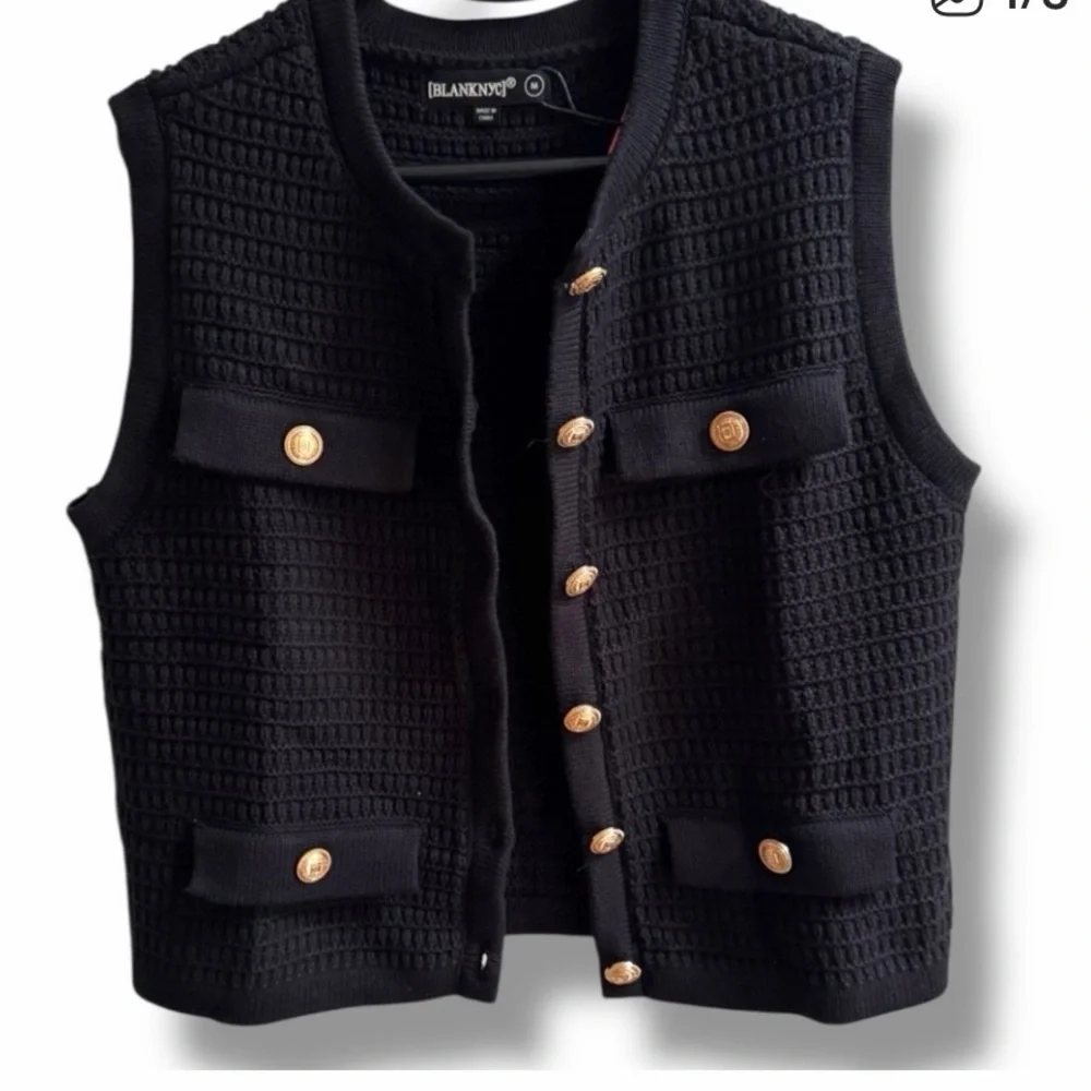 NWT BLANKNYC Black Knit VestS6
